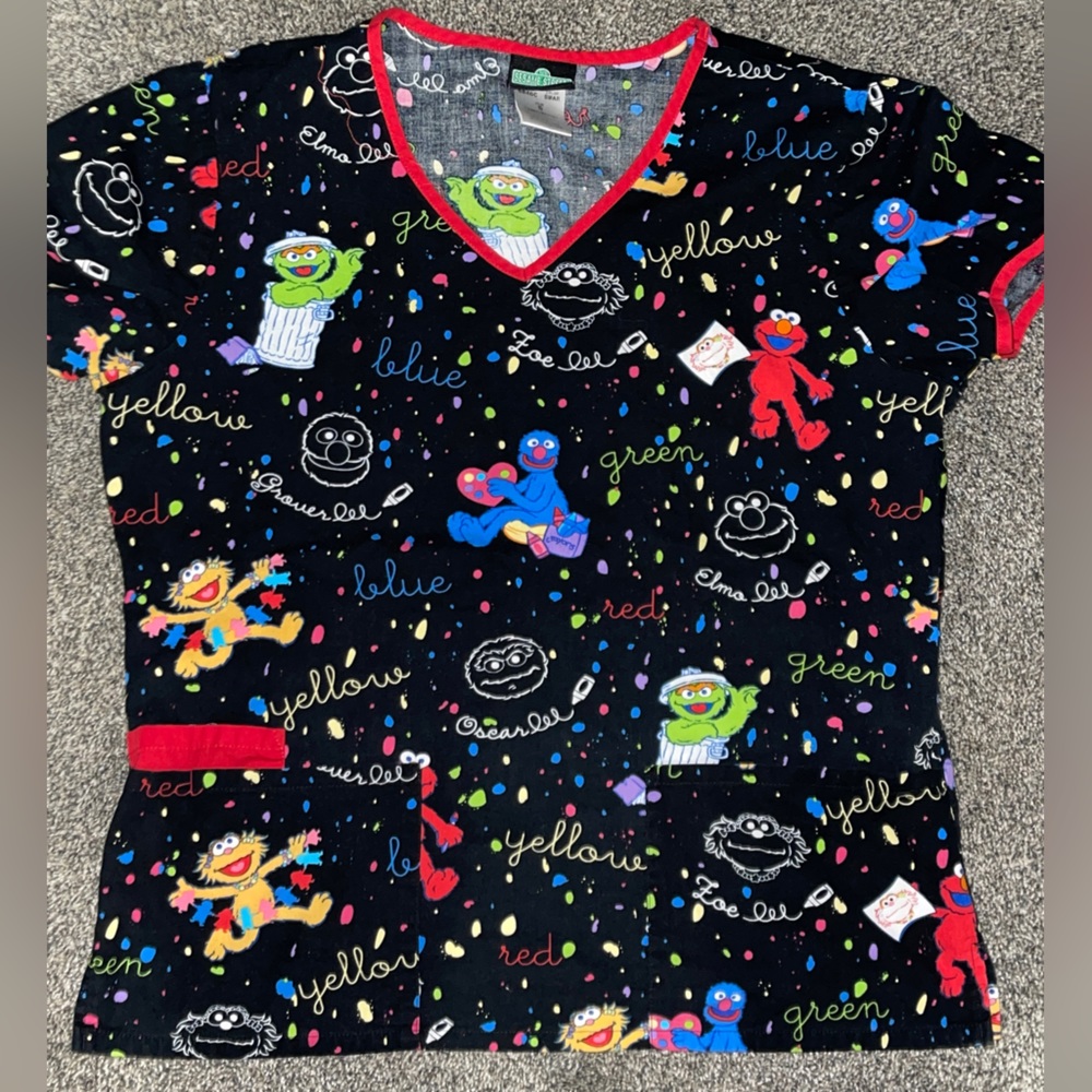 Sesame Street scrub top